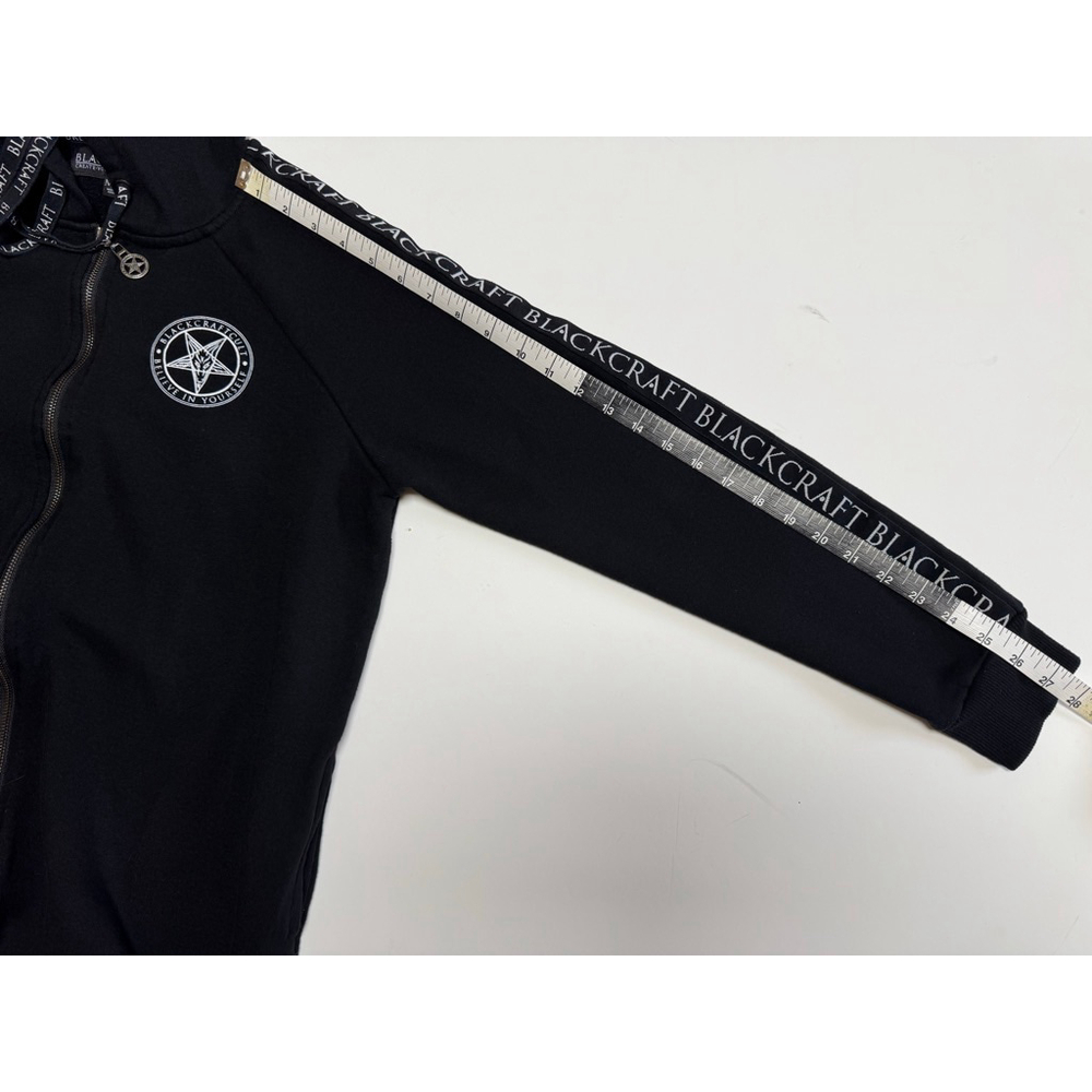 BLACKCRAFT Women’s Black White Witching Hour Long Hoodie Sz M - Picture 5 of 14